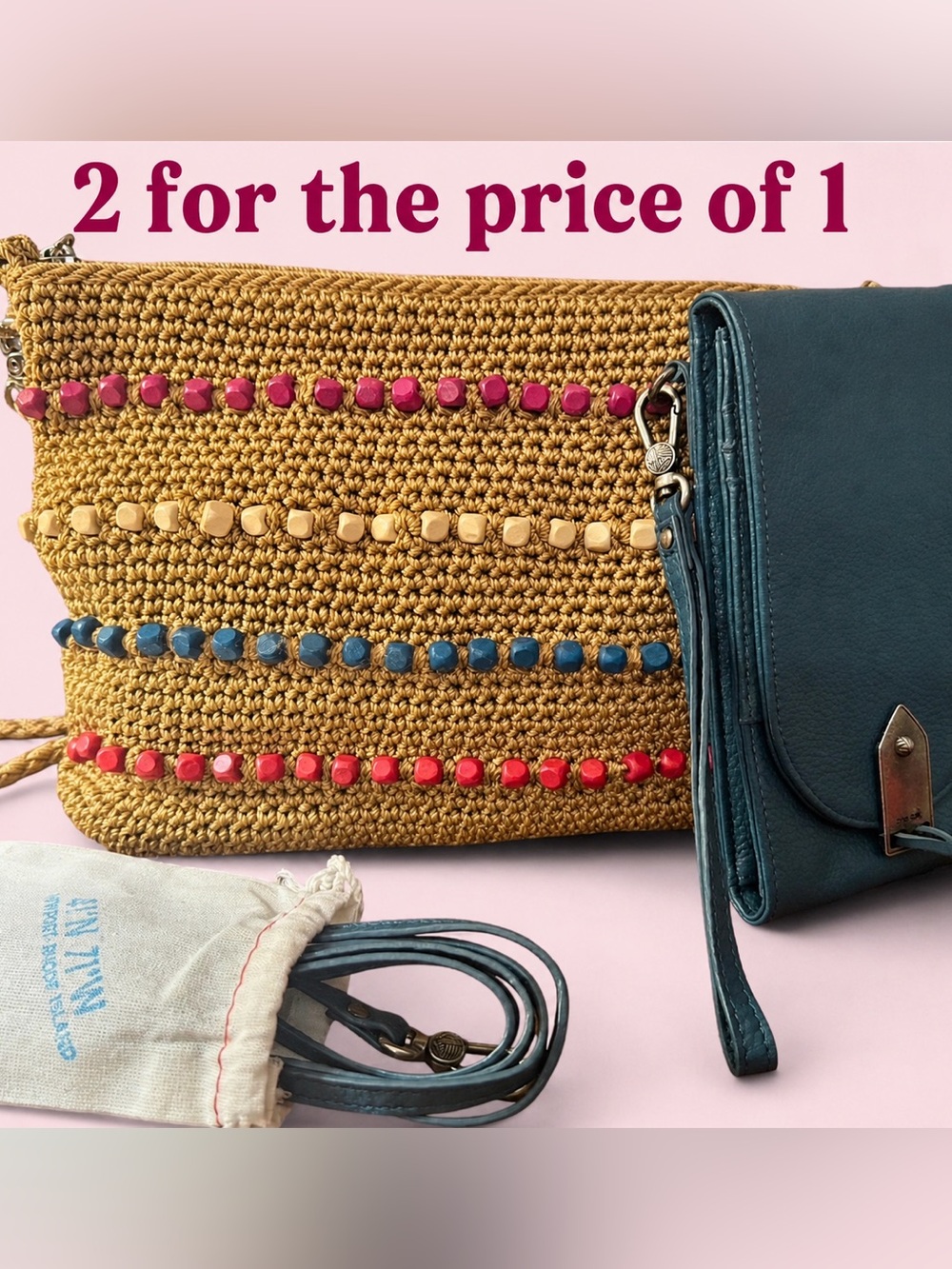 The Sak Crochet Crossbody & Leather Wallet Bundle